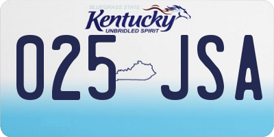 KY license plate 025JSA