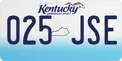 KY license plate 025JSE