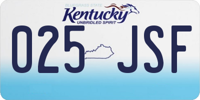 KY license plate 025JSF