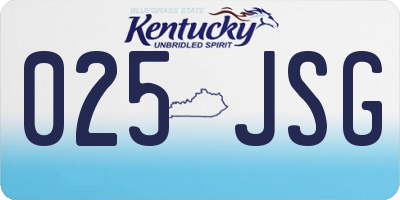 KY license plate 025JSG