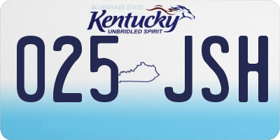 KY license plate 025JSH