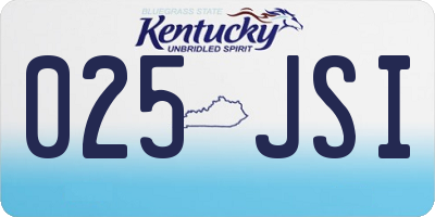KY license plate 025JSI