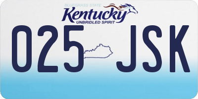 KY license plate 025JSK