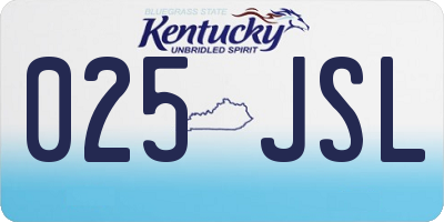KY license plate 025JSL