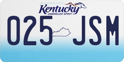 KY license plate 025JSM
