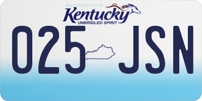KY license plate 025JSN