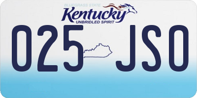 KY license plate 025JSO