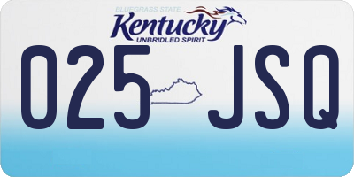 KY license plate 025JSQ