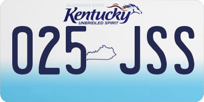 KY license plate 025JSS