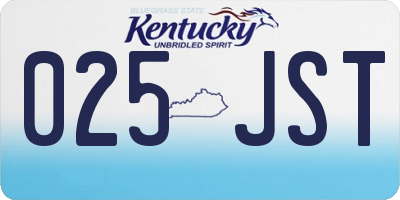 KY license plate 025JST