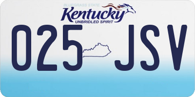 KY license plate 025JSV