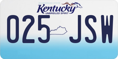 KY license plate 025JSW