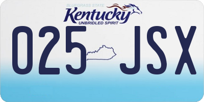 KY license plate 025JSX