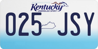 KY license plate 025JSY