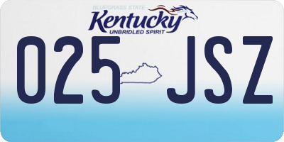 KY license plate 025JSZ