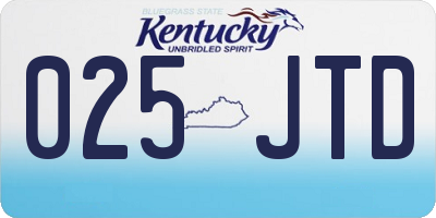 KY license plate 025JTD