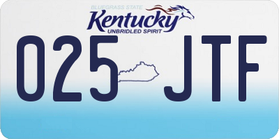 KY license plate 025JTF