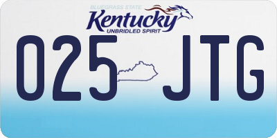 KY license plate 025JTG