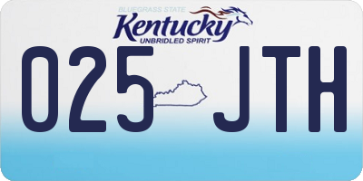 KY license plate 025JTH
