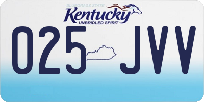 KY license plate 025JVV