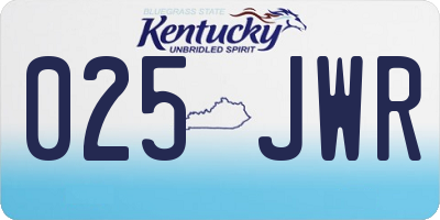 KY license plate 025JWR