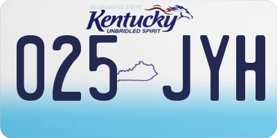 KY license plate 025JYH