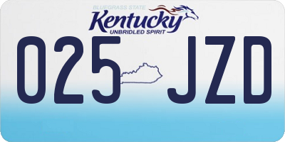 KY license plate 025JZD