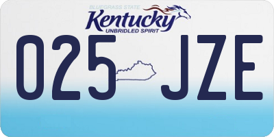 KY license plate 025JZE