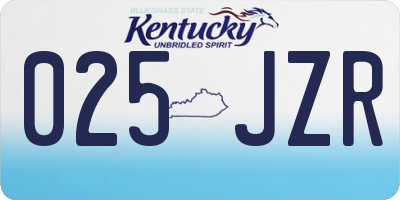 KY license plate 025JZR