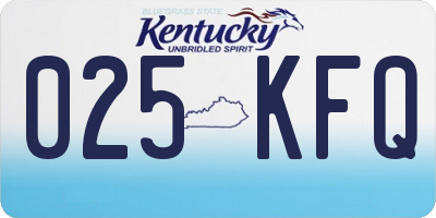 KY license plate 025KFQ