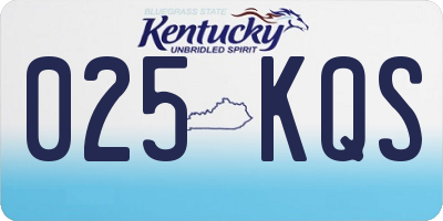 KY license plate 025KQS
