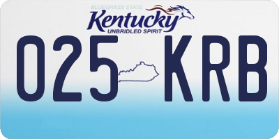 KY license plate 025KRB