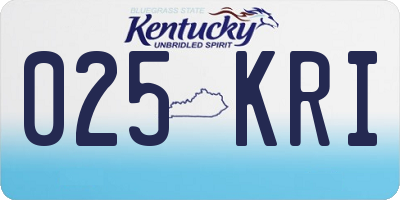 KY license plate 025KRI