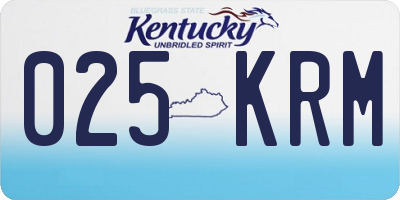 KY license plate 025KRM