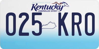 KY license plate 025KRO