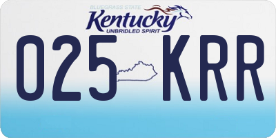 KY license plate 025KRR