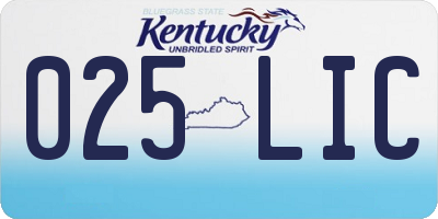 KY license plate 025LIC