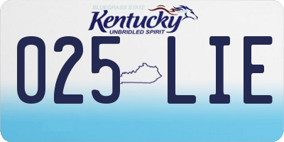 KY license plate 025LIE
