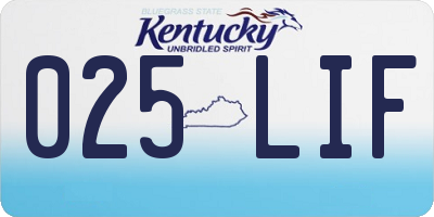 KY license plate 025LIF