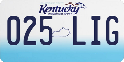 KY license plate 025LIG