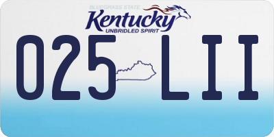 KY license plate 025LII