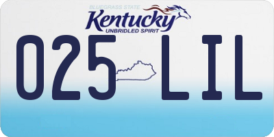 KY license plate 025LIL
