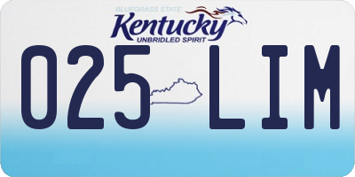 KY license plate 025LIM