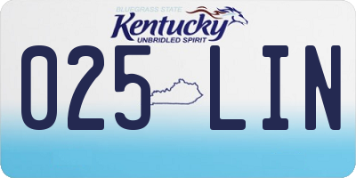 KY license plate 025LIN