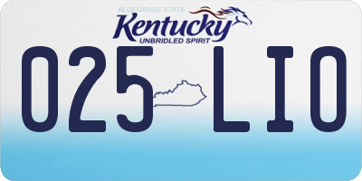 KY license plate 025LIO