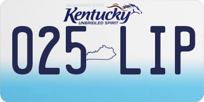 KY license plate 025LIP