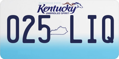 KY license plate 025LIQ
