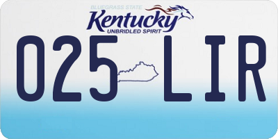 KY license plate 025LIR