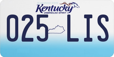 KY license plate 025LIS