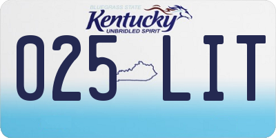 KY license plate 025LIT